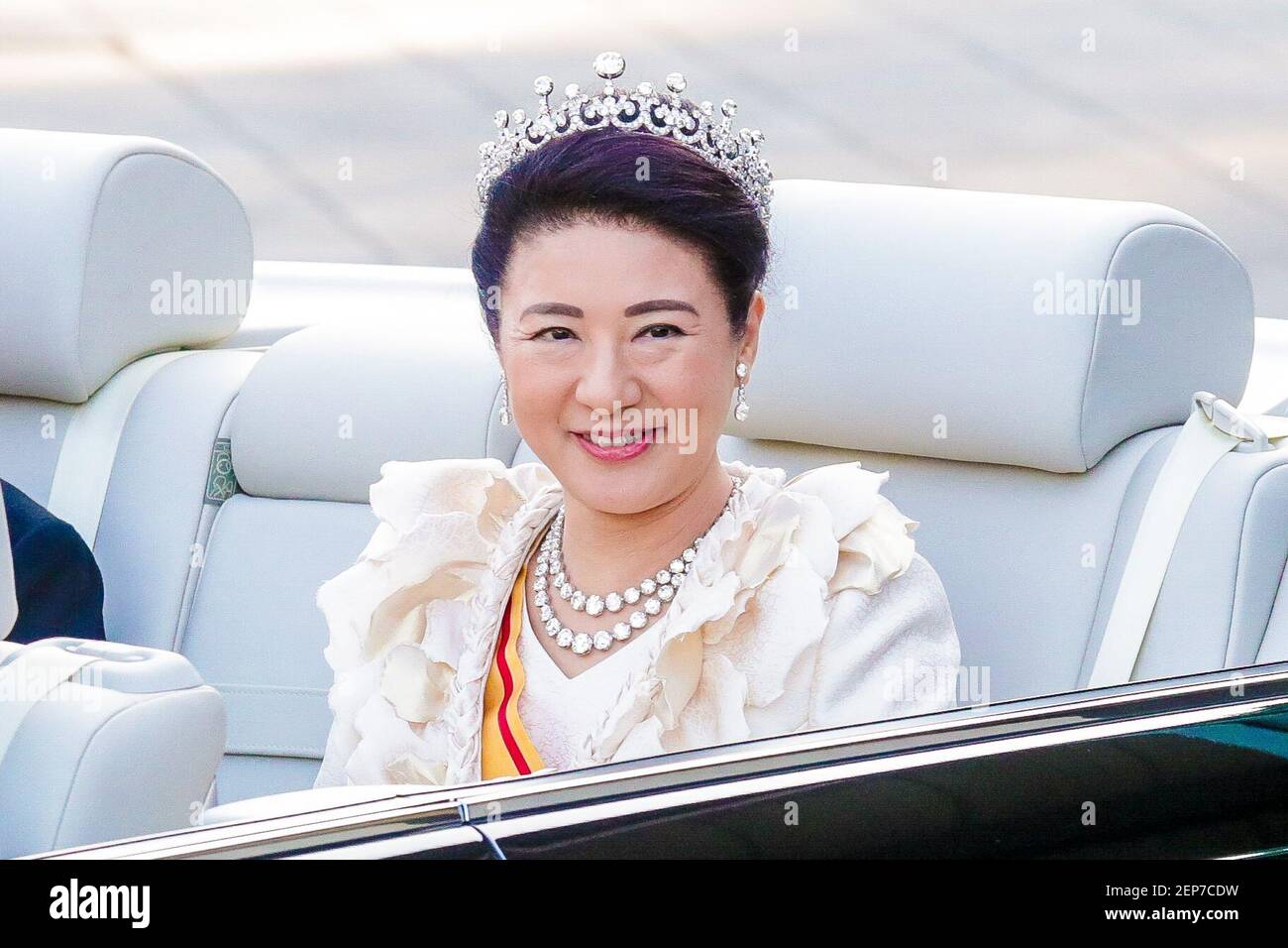 Japanese Emperor Naruhito and Empress Masako during Royal Parade to mark the enthronement of