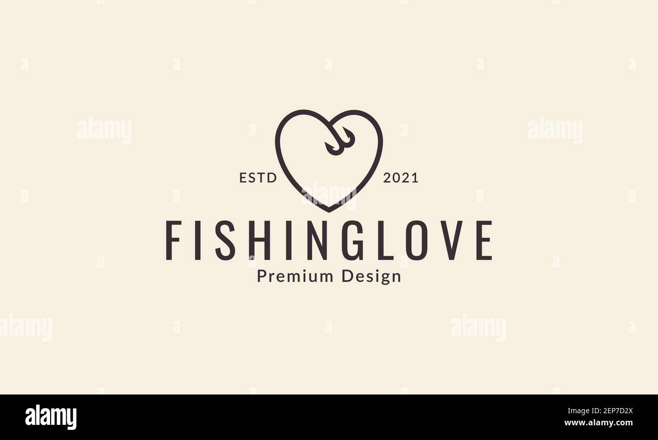 fishing bait with love logo design vector icon symbol graphic illustration  Stock Vector Image & Art - Alamy