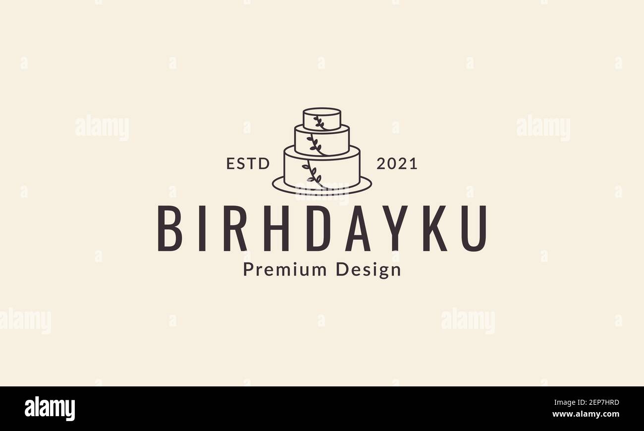 birthday cakes lines chocolate logo design vector icon symbol graphic ...