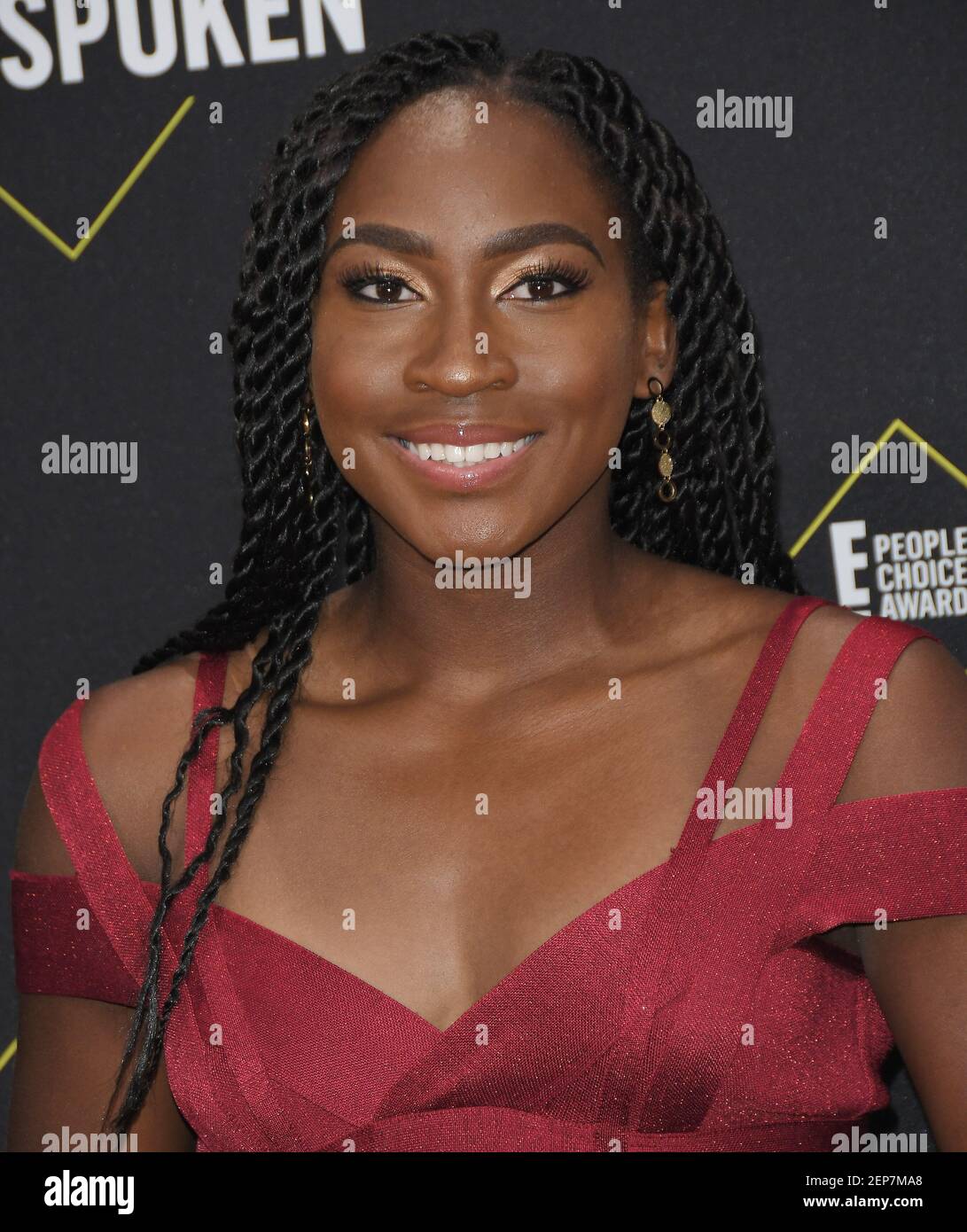 Tennis Player Coco Gauff arrives at the 2019 E! People’s Choice Awards