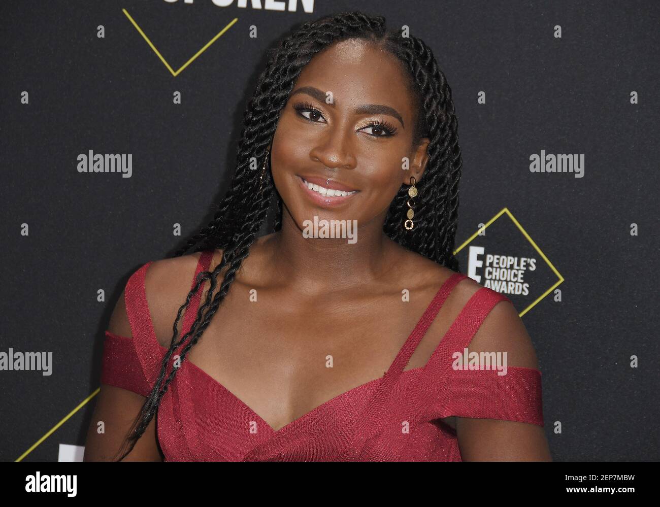 Tennis Player Coco Gauff arrives at the 2019 E! People’s Choice Awards