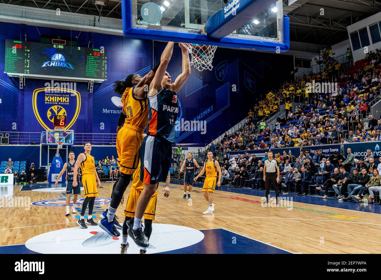 5 Marek Mejeris of Parma Perm seen in action against Khimki Moscow during  the VTB United League match between Khimki Moscow and Parma Perm. (Final  score; Khimki Moscow 103-100 Parma Perm) (Photo