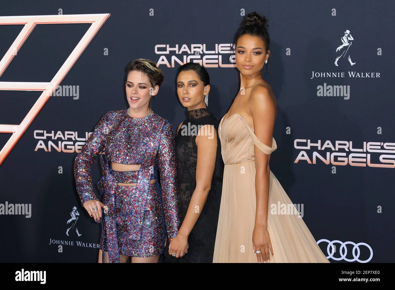 Kristen Stewart, Naomi Scott and Ella Balinska at the Charlies Angels