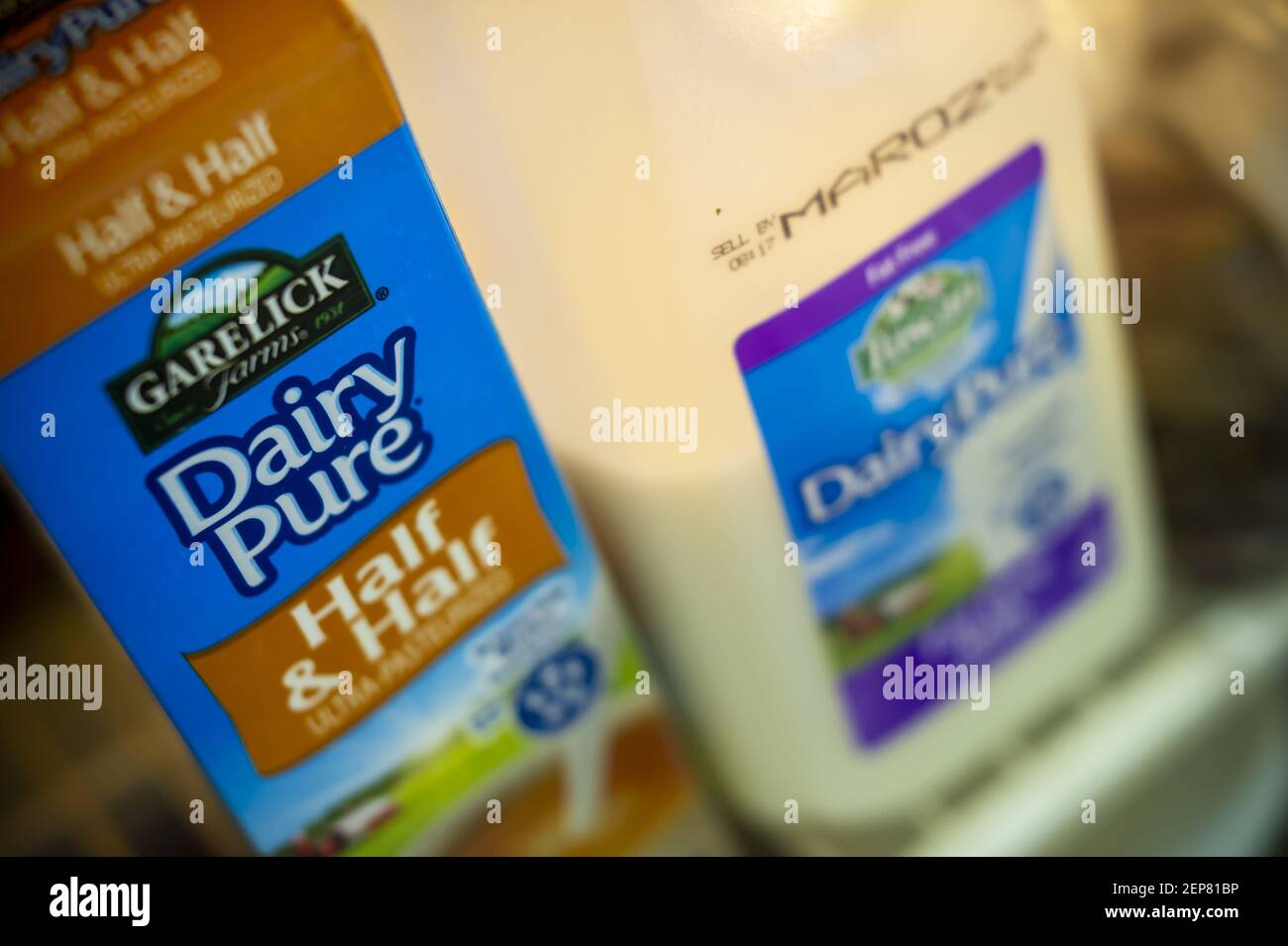 Containers Of Garelick Farms And Tuscan Dairy Pure Half Half And Milk Both Brands Of Dairy Producer Dean Foods In A Refrigerator In New York On Tuesday February 26 19 Dean Foods Is Scheduled To Report Earnings On Wednesday Prior To The Bell A