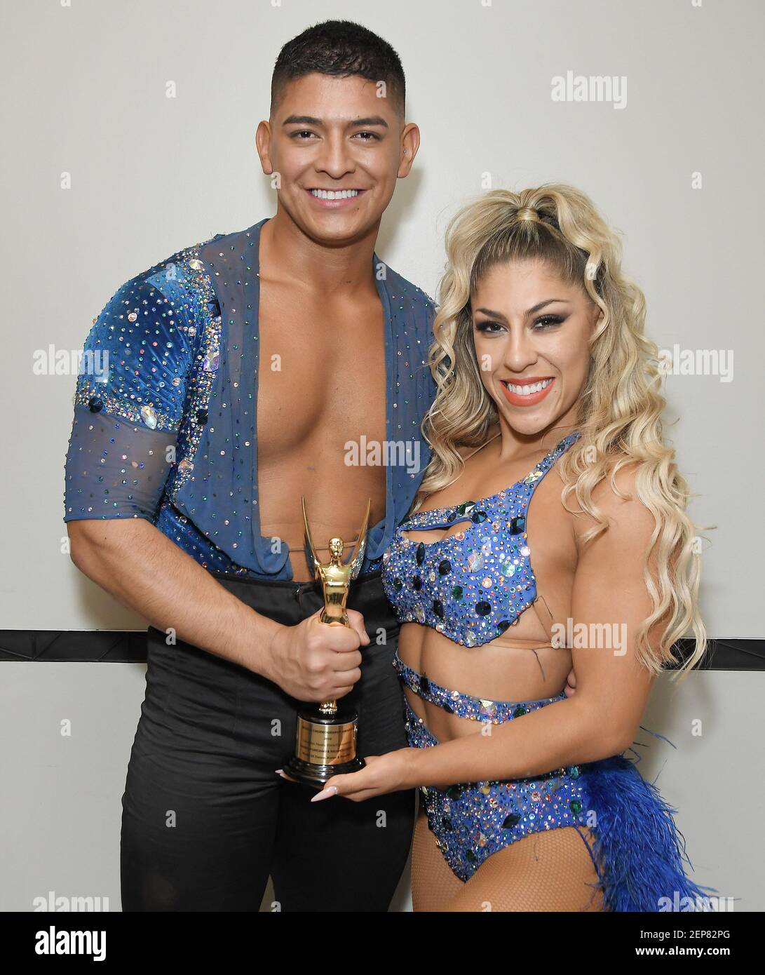 Ricardo Vega and Karen Forcano, Winner of Outstanding Choreography  Television Reality Show/.Competition for “World Of Dance” backstage at the  9th Annual Choreography Awards held at the Saban Theatre in Beverly Hills,  CA