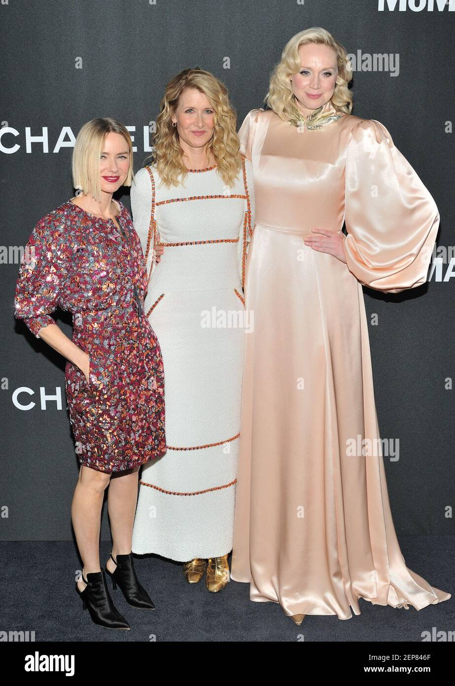 L-R: Actresses Naomi Watts, Laura Dern and Gwendoline Christie attend