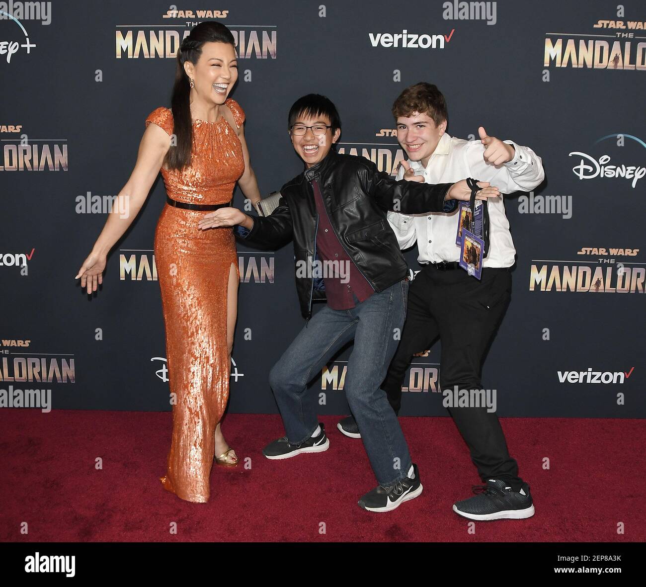 (LR) MingNa Wen, Son Cooper Dominic Zee and Guest at the Disney+'s