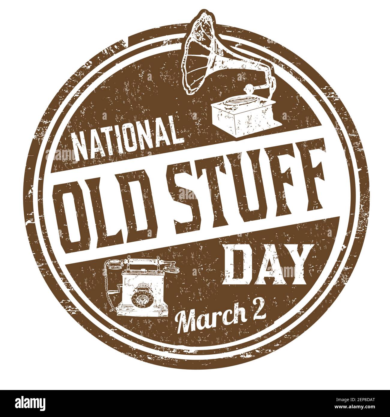 National old stuff day grunge rubber stamp on white background, vector illustration Stock Vector