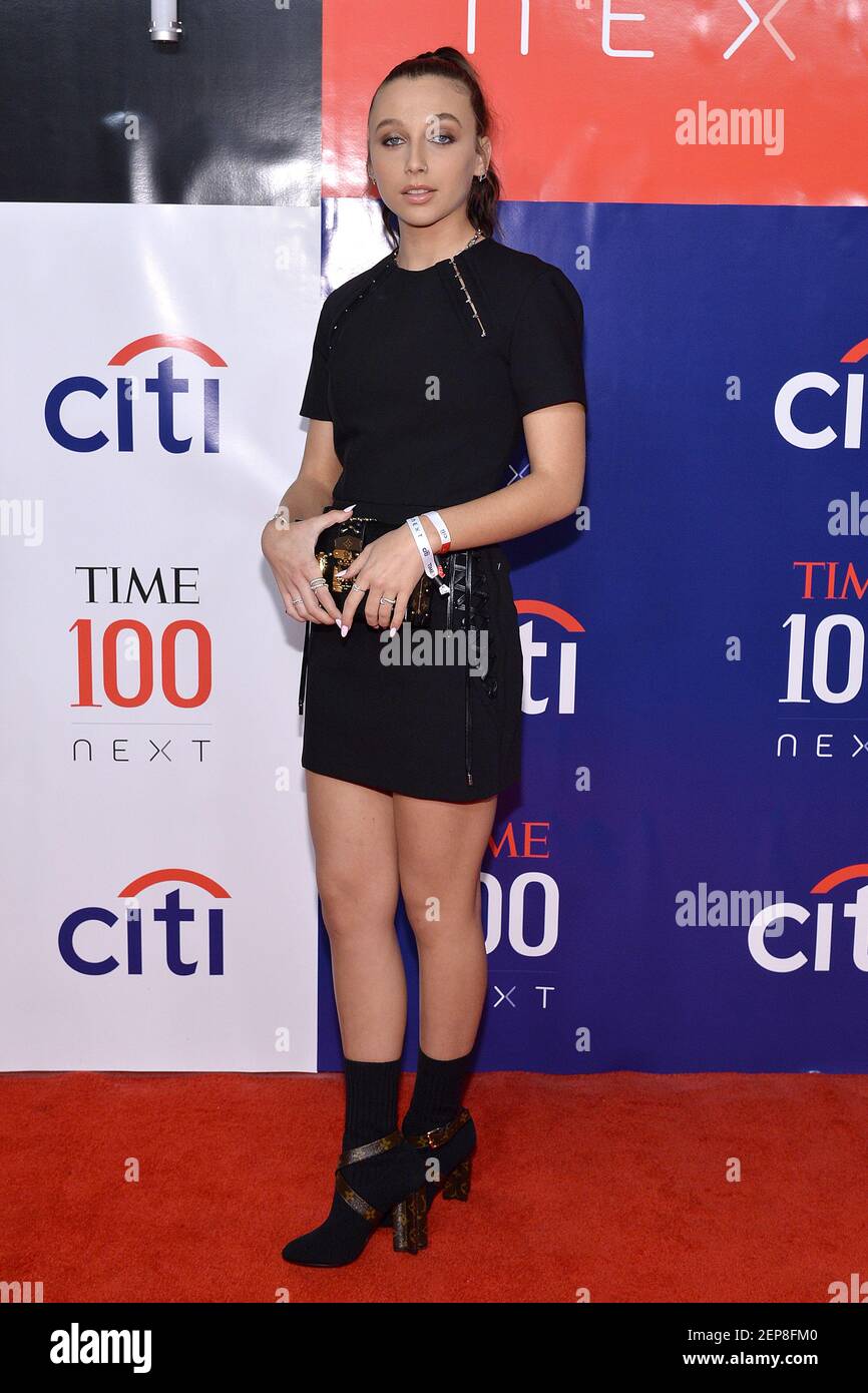 Emma Chamberlain attends the 1st Annual “TIME 100 Next 2019” at Pier 17 in  New York, NY, November 14, 2019. (Photo by Anthony Behar/Sipa USA Stock  Photo - Alamy