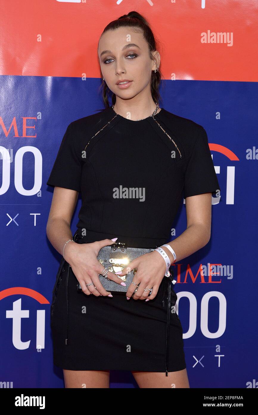 Emma Chamberlain attends the 1st Annual “TIME 100 Next 2019” at Pier 17 in  New York, NY, November 14, 2019. (Photo by Anthony Behar/Sipa USA Stock  Photo - Alamy