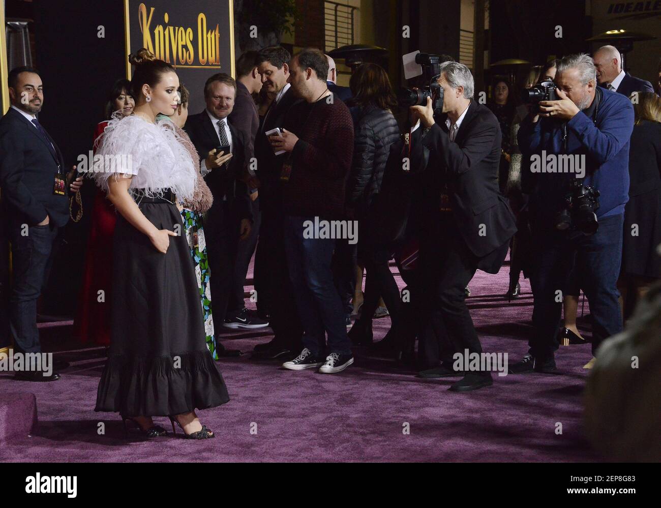 Katherine Langford arrives at the KNIVES OUT Los Angeles Premiere held