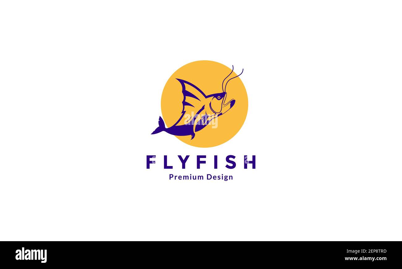 ferocious fish shape sea logo design vector icon symbol illustration Stock Vector