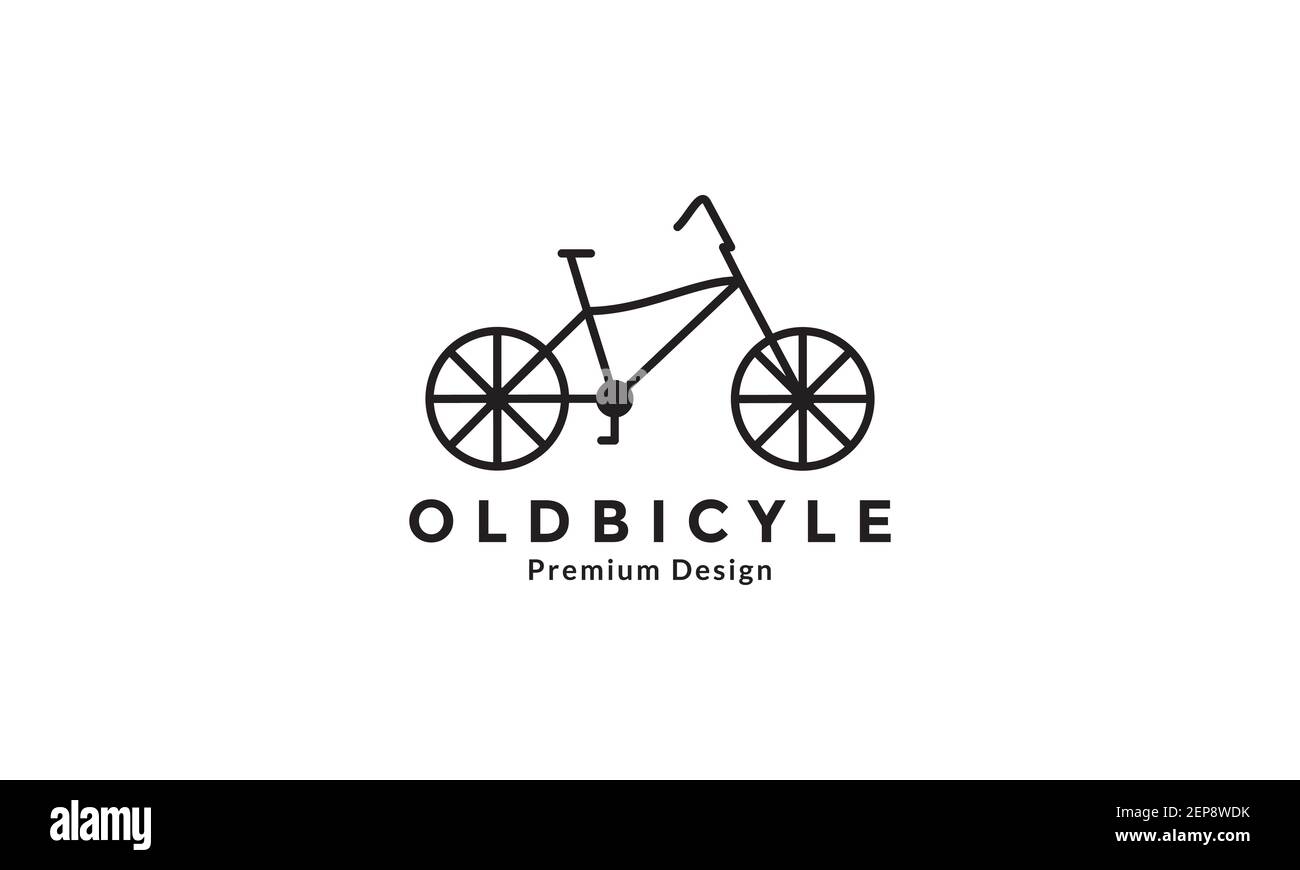 old bicycle lines simple logo design vector icon symbol illustration Stock Vector
