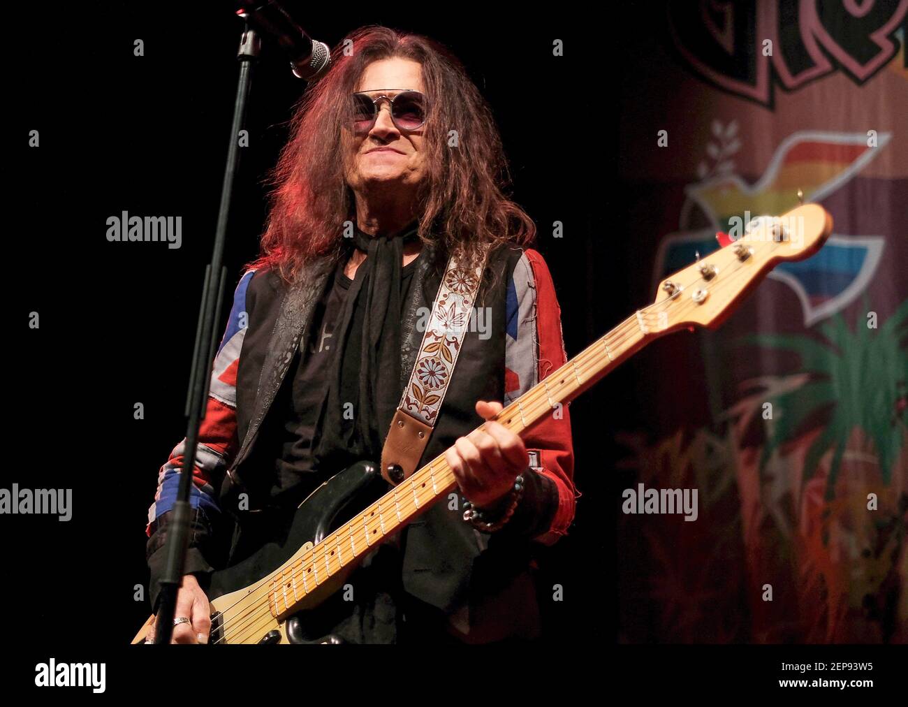 English rock bass guitarist and vocalist, Glenn Hughes formerly of Deep
