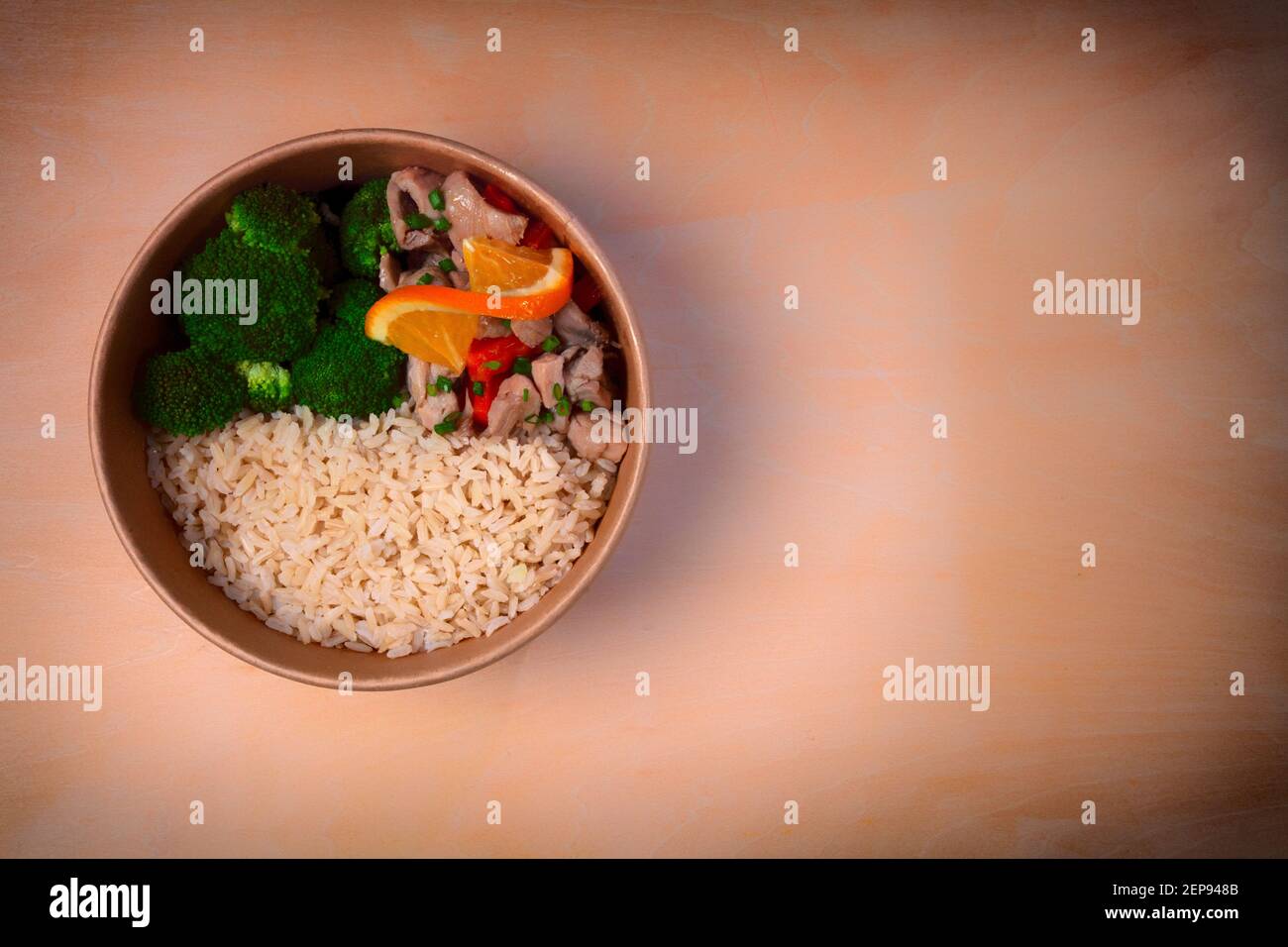 Plates of healthy, balanced Asian food. Stock Photo
