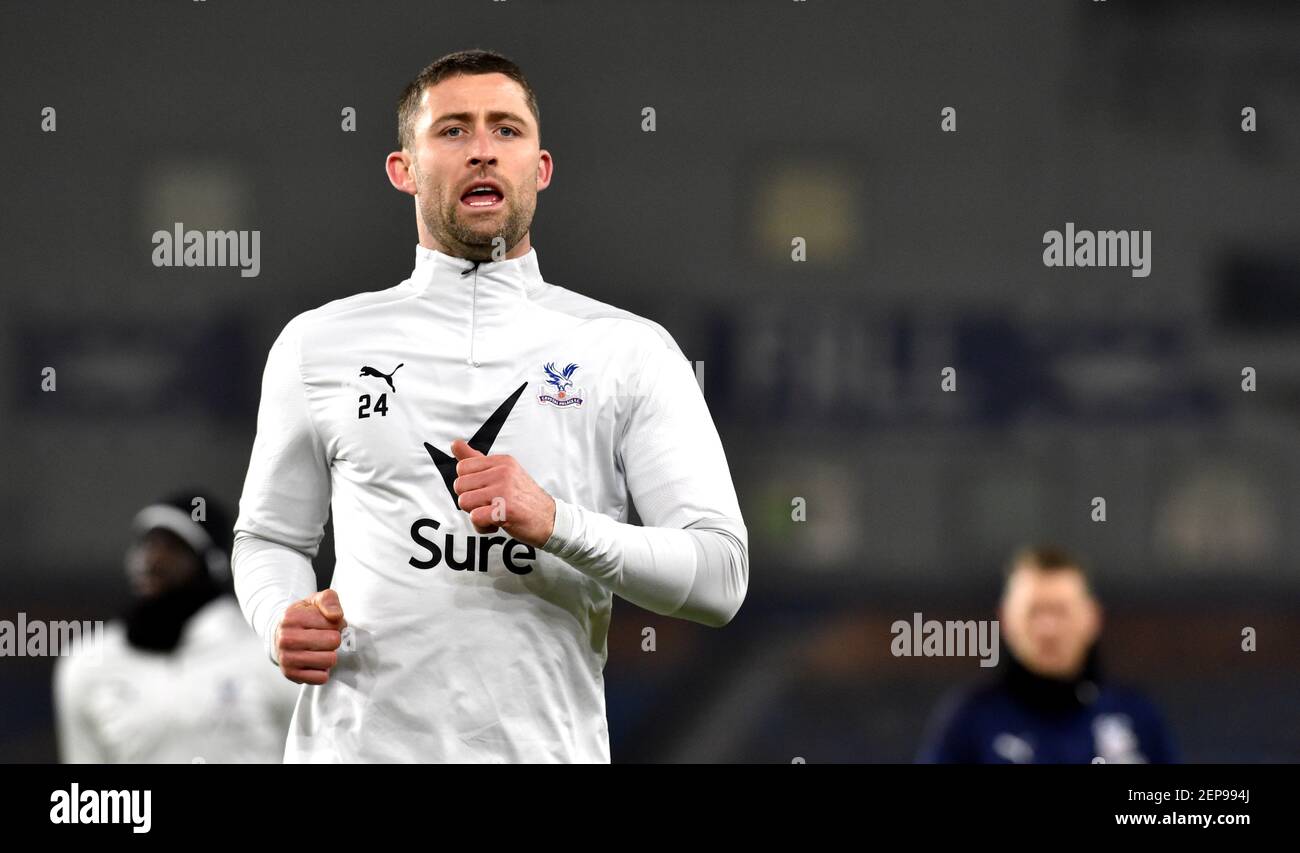 Gary Cahill of Crystal Palace before  the Premier League match between Brighton and Hove Albion and Crystal Palace at the American Express Community Stadium  , Brighton ,  UK - 22nd February 2021 Editorial use only. No merchandising. For Football images FA and Premier League restrictions apply inc. no internet/mobile usage without FAPL license - for details contact Football Dataco Stock Photo