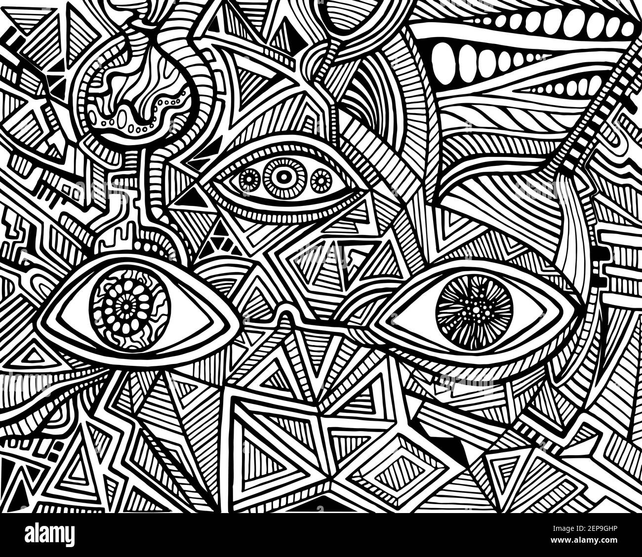 Black and white psychedelic eyes of crazy patterns Coloring page. Fantastic art with ornamental eyes. Surreal doodle card. Trippy cartoon maze ornamen Stock Vector Image & Art - Alamy Black and white psychedelic eyes of crazy patterns Coloring page. Fantastic art with ornamental eyes. Surreal doodle card. Trippy cartoon maze ornamen Stock Vector Image & Art - Alamy