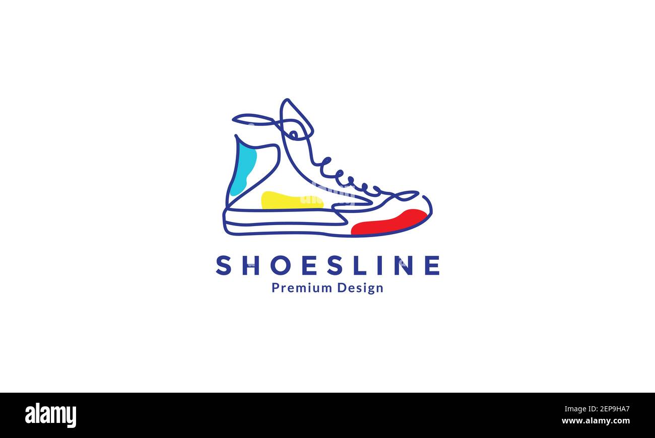 lines art abstract color shoes sneakers logo design vector icon symbol