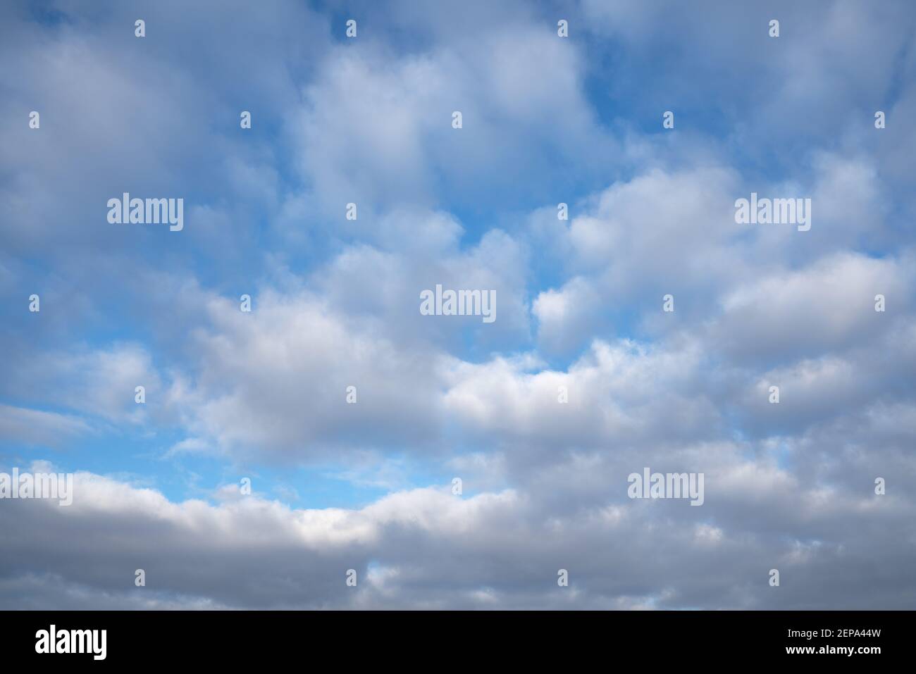 Sky with fleecy clouds Stock Photo