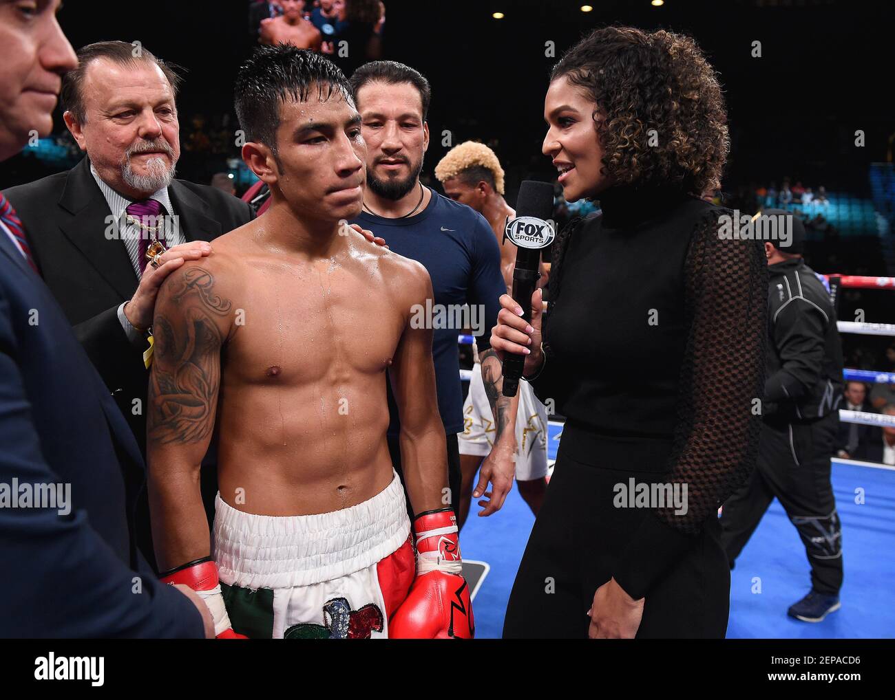 LAS VEGAS - NOVEMBER 23: Eduardo Ramirez and Jordan Plant on the FOX Sports  PBC Pay-Per-View Fight Night at the MGM Grand Garden Arena on November 23,  2019 in Las Vegas, Nevada. (