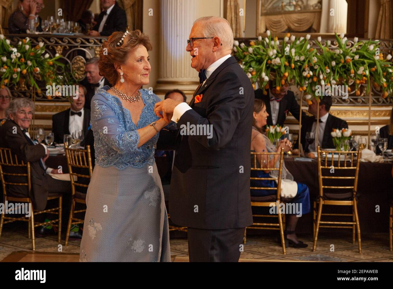Princess Margriet and Pieter van Vollenhoven during the 38th edition of the  Peter Stuyvesant Ball at the Plaza hotel in New York, NY on November 22,  2019. The Peter Stuyvesant ball is