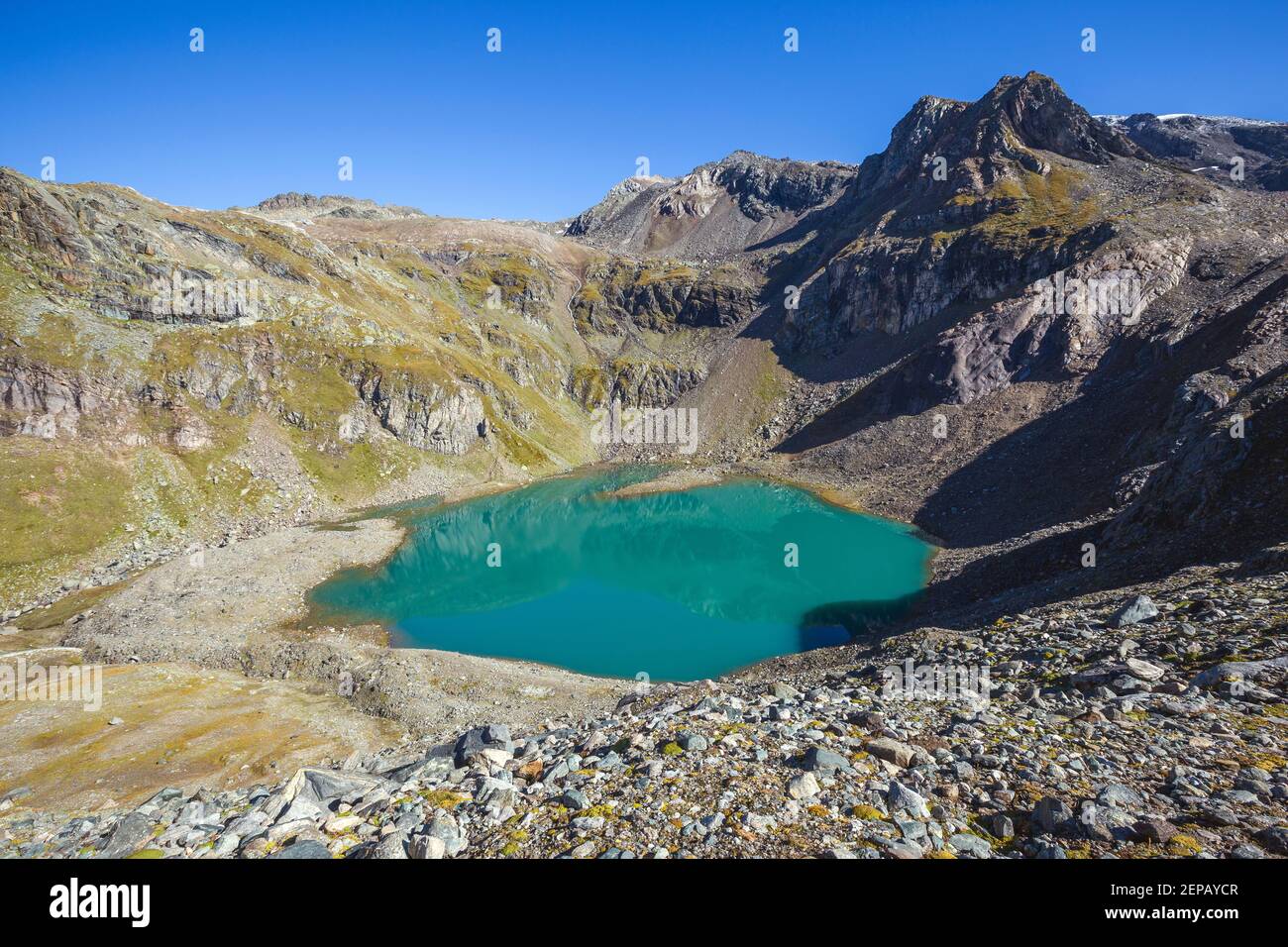Eissee alpine lake. Timmeltal. Hohe Tauern National Park. Austrian Alps. Europe. Stock Photo
