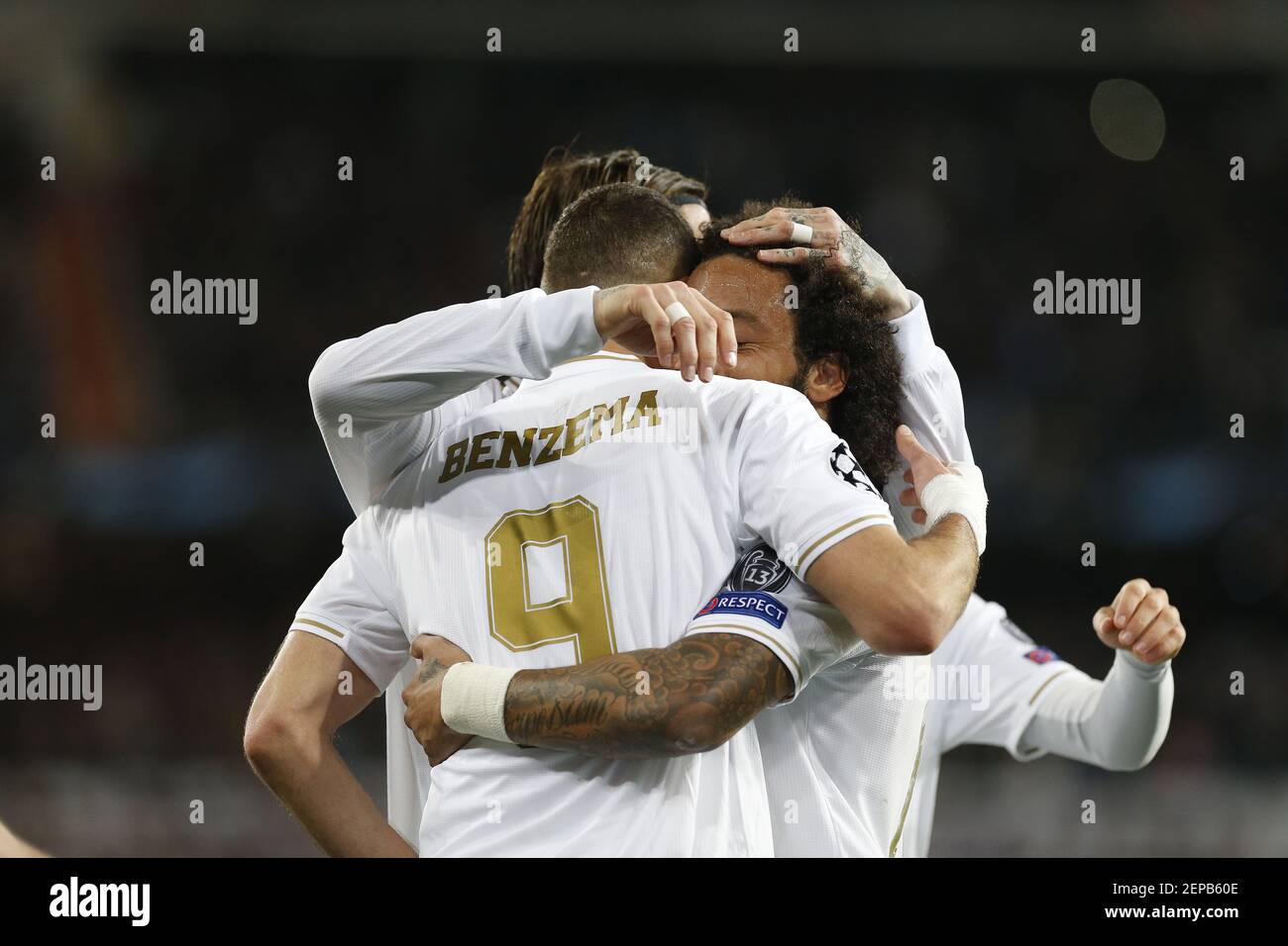 Real Madrid CF's Karim Benzema celebrates after scoring a goal during ...