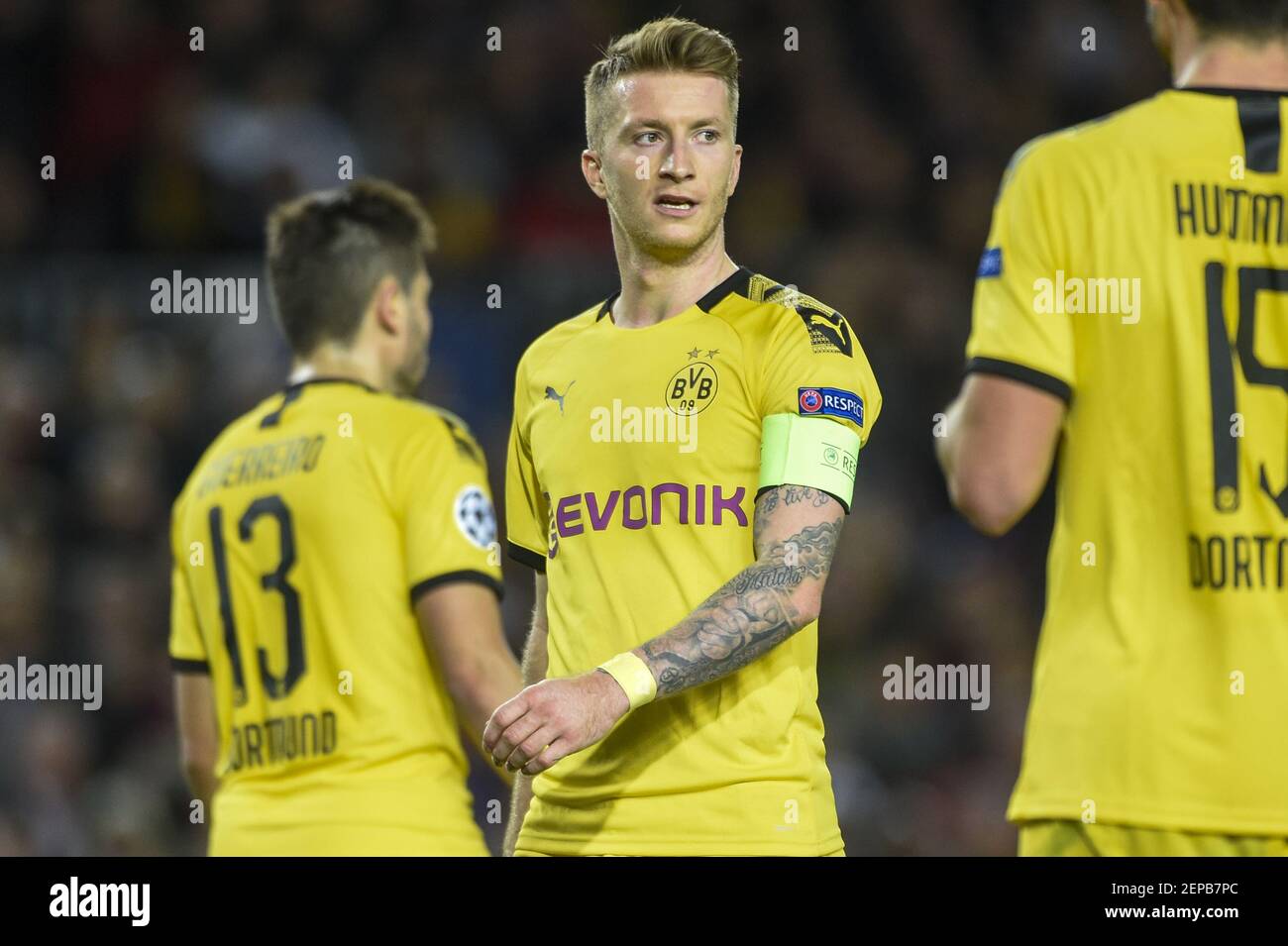 Marco Reus of Borussia during the UEFA Champions League Group F match between FC Barcelona and Borussia Dortmund at Camp Nou Stadium in Barcelona, Spain on November 27, 2019 (Photo by Andrew Surma / SIPA USA) Stock Photo