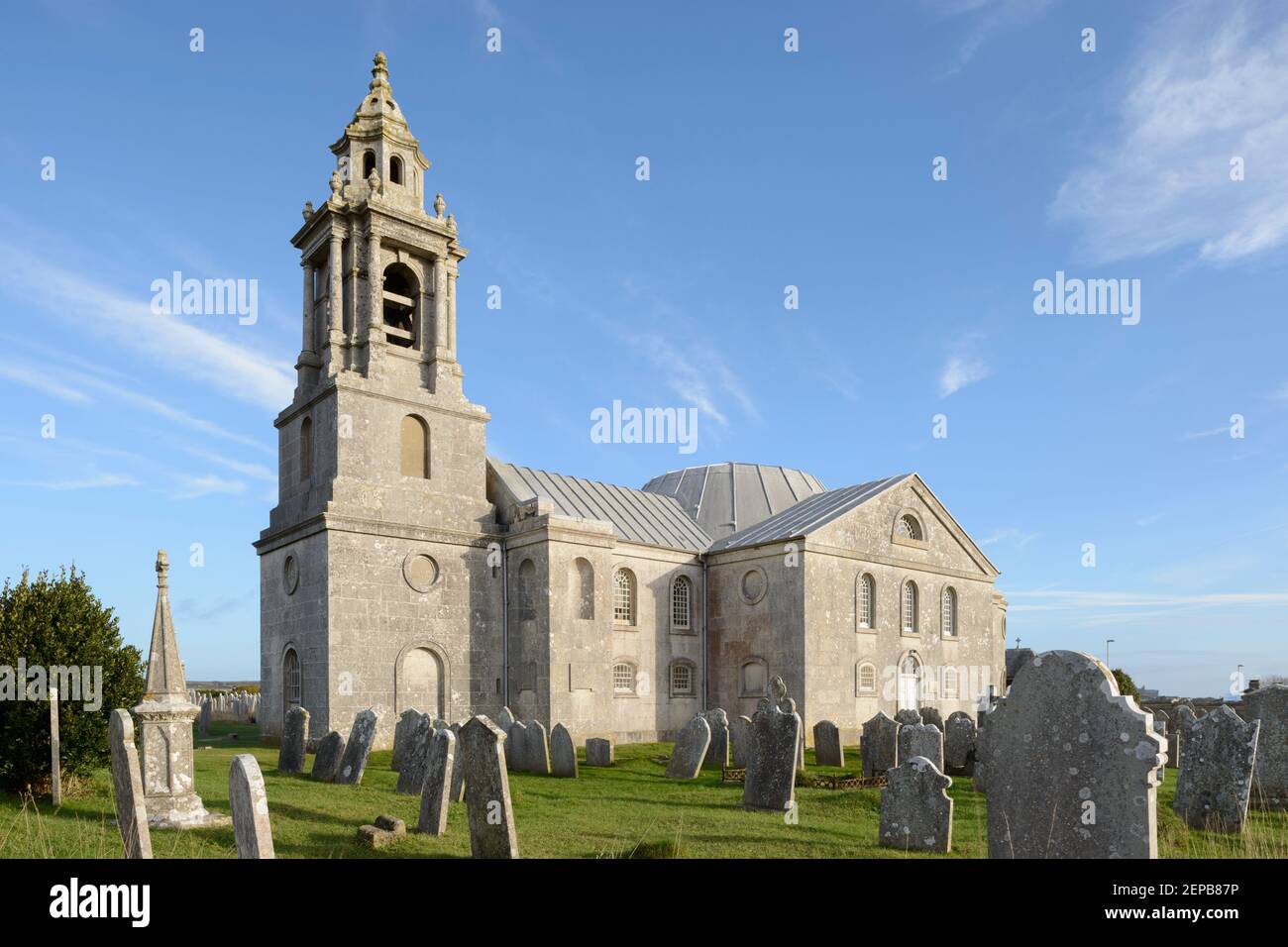 St George's, a historic church inspired by St Paul's Cathedral, Isle of Portland, Dorset. Stock Photo