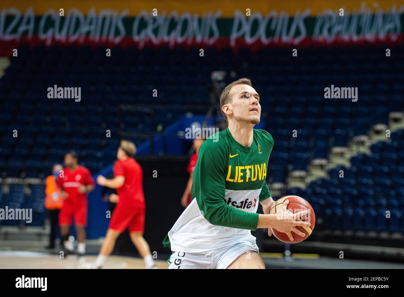 2021-02-22. FIBA EuroBasket 2022 Qualifiera Denmark 76 - 77 Lithuania. photo by Alfredas Pliadis Stock Photo