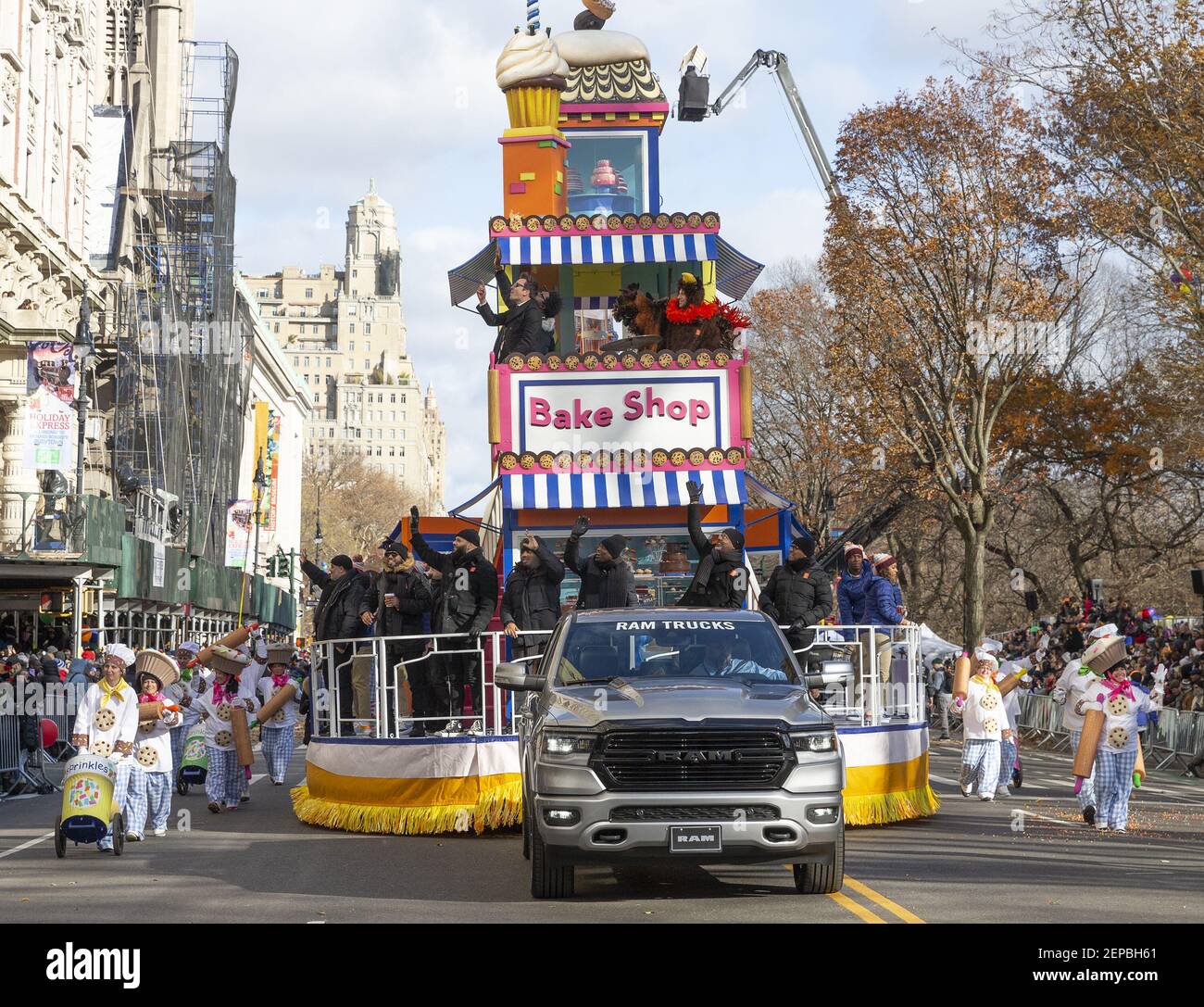 Jimmy Fallon and The Roots rides float Entenmann's Bake Shop at 93rd