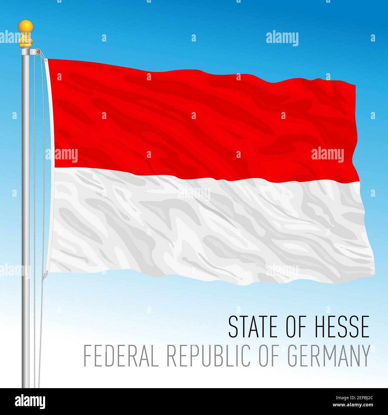 State of Hesse lander flag, federal state of Germany, europe, vector illustration Stock Vector