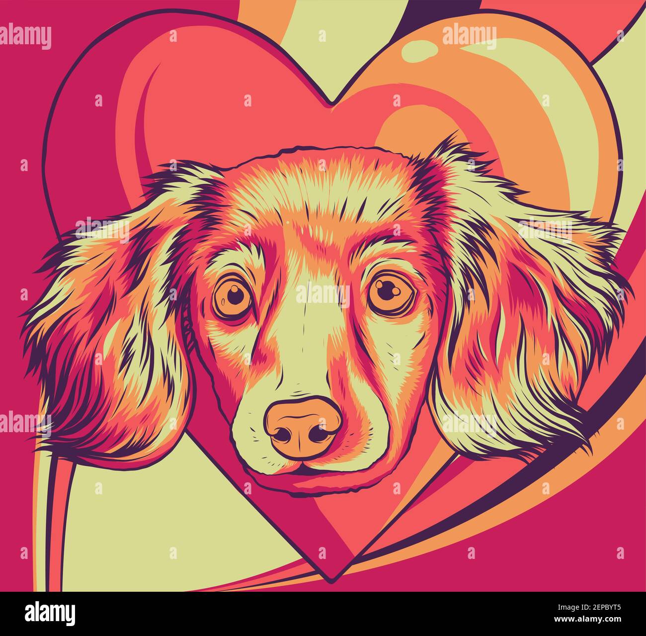 puppy head dog in heart vector illustration Stock Vector Image & Art ...