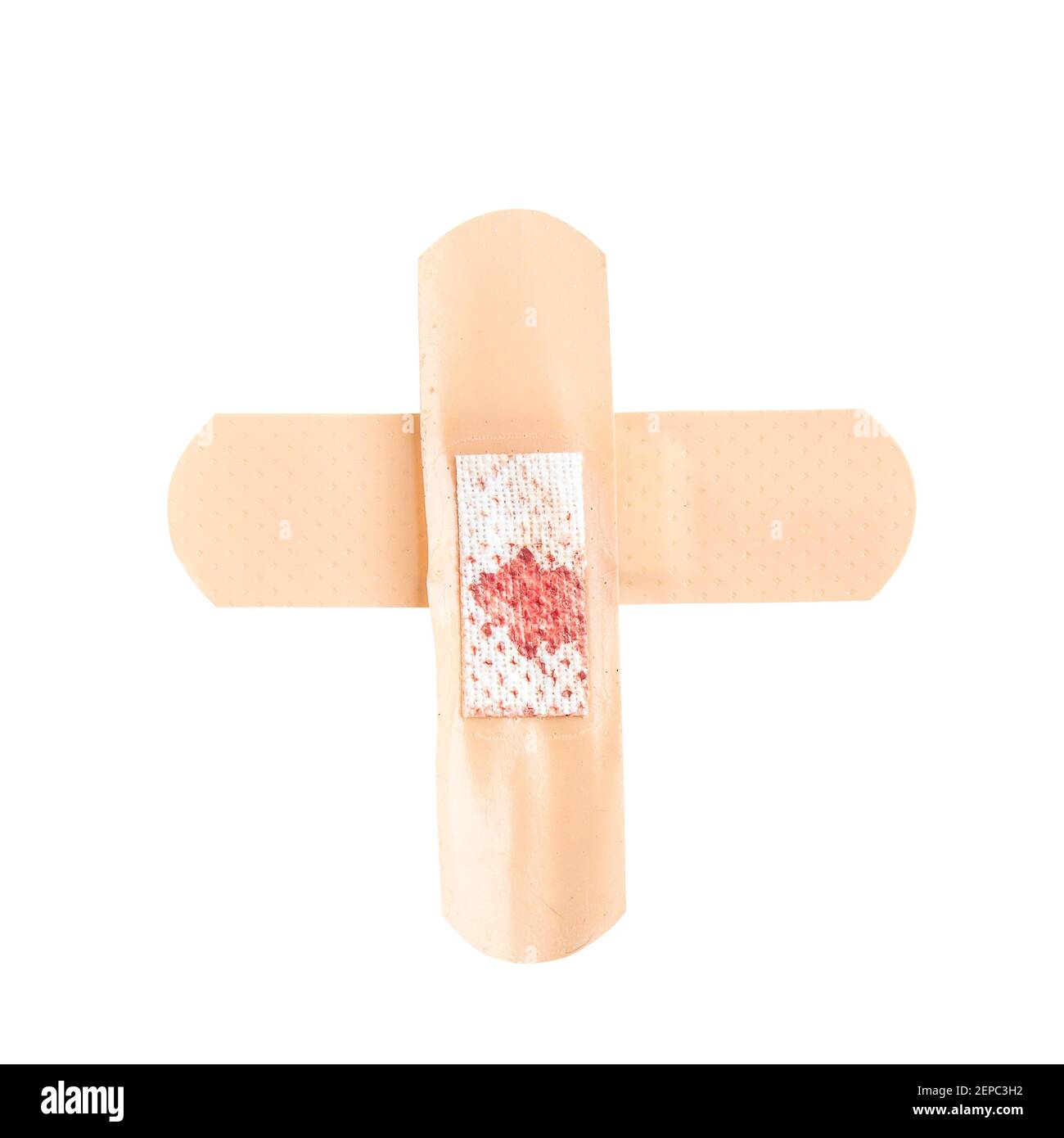 Two pieces of adhesive bandage isolated on white background Stock Photo