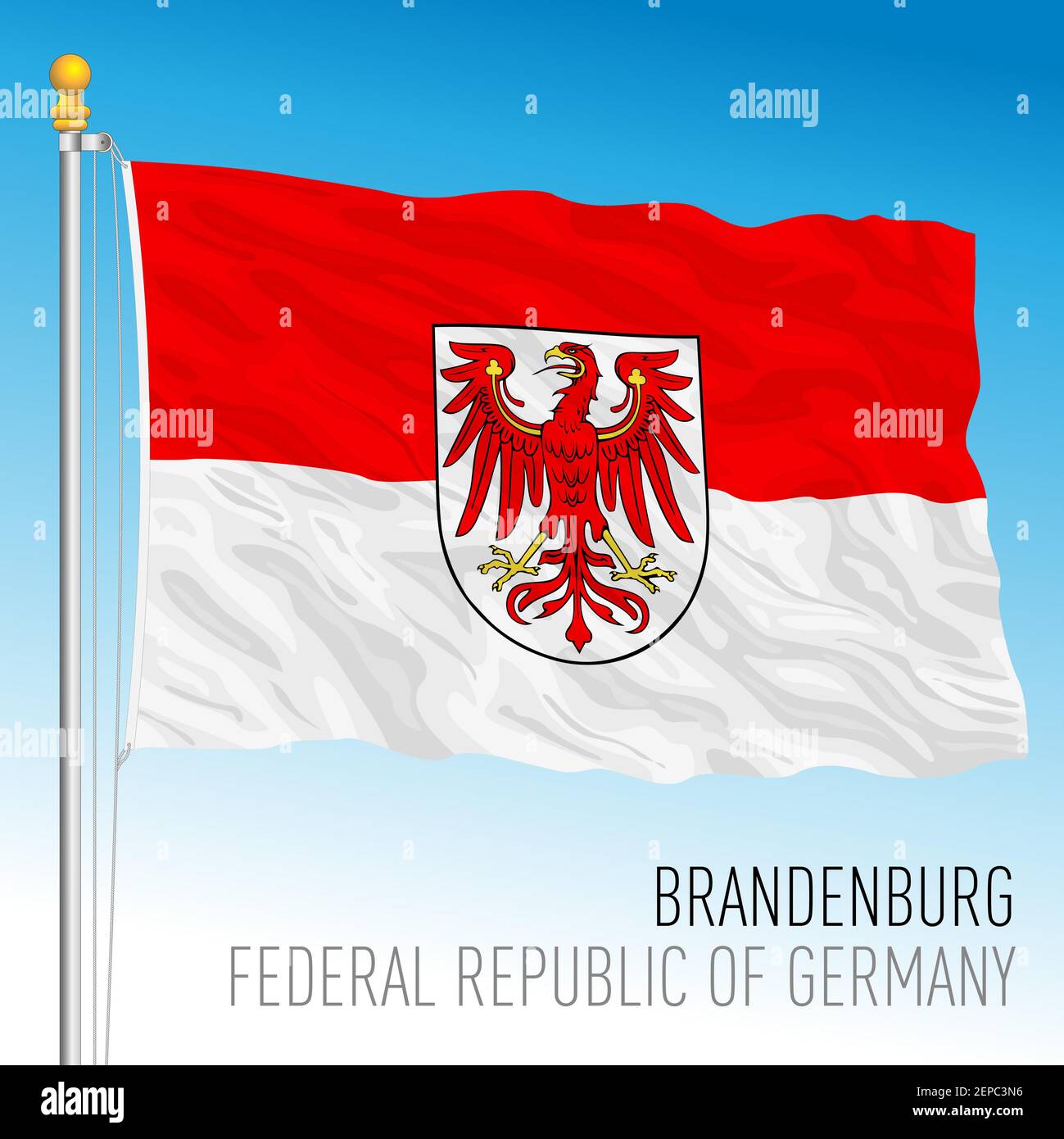 Brandenburg lander flag, federal state of Germany, europe, vector