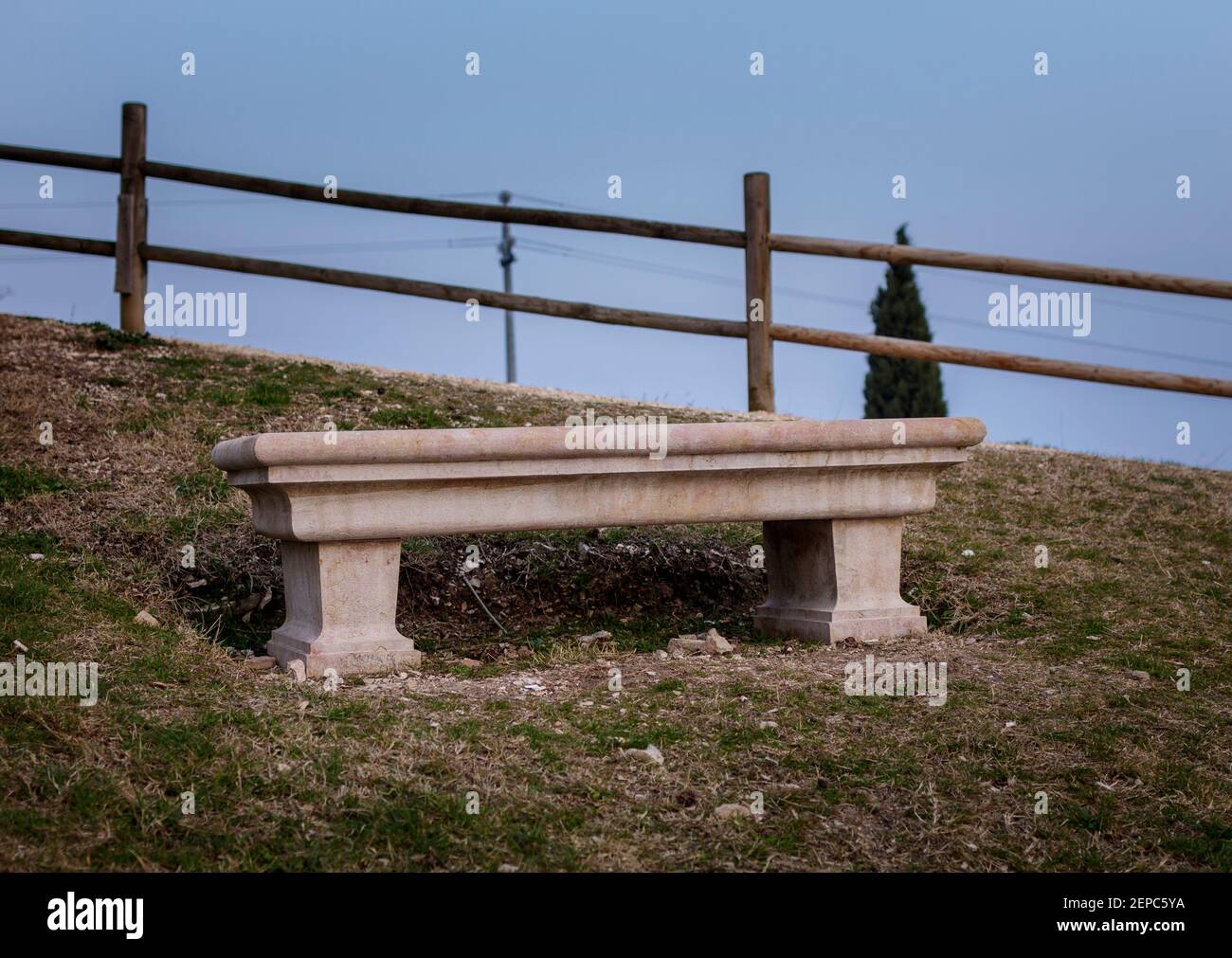 Bench in marble Stock Photo