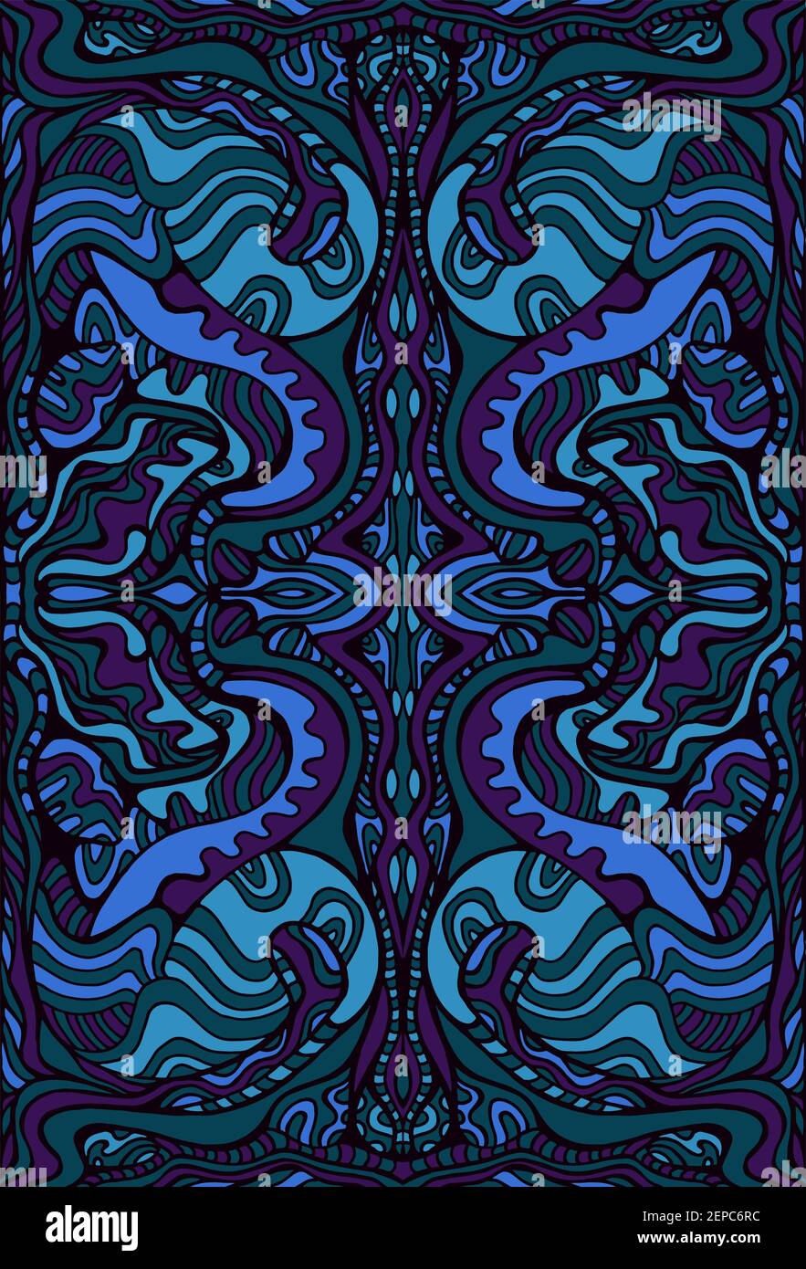Surreal dark psychedelic background. Vector fantastic illustration.  Abstract bizarre ornamental stylish card Stock Vector Image & Art - Alamy
