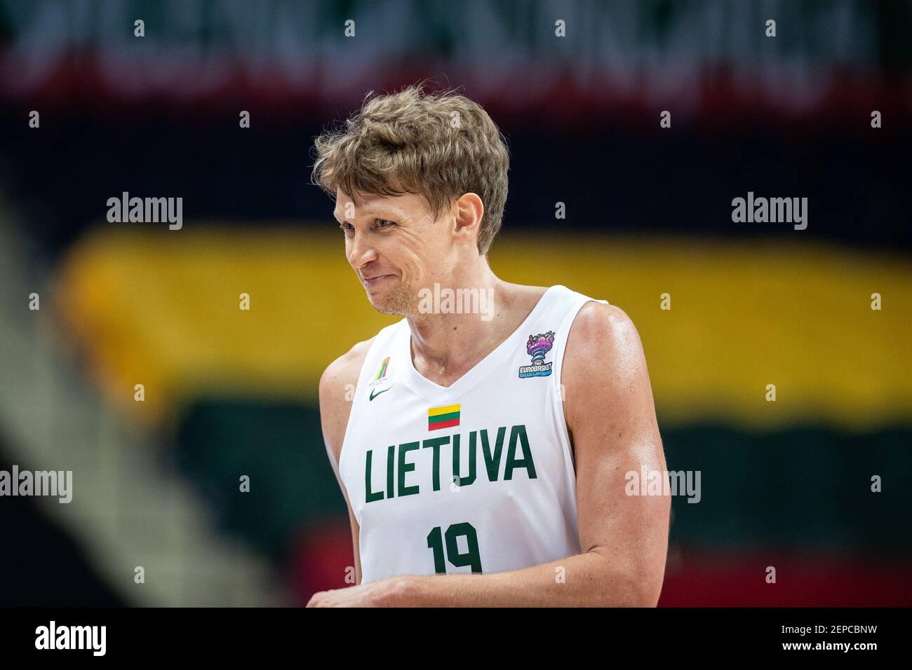 2021-02-22. FIBA EuroBasket 2022 Qualifiera Denmark 76 - 77 Lithuania.  Mindaugas Kuzminskas LTU Stock Photo - Alamy