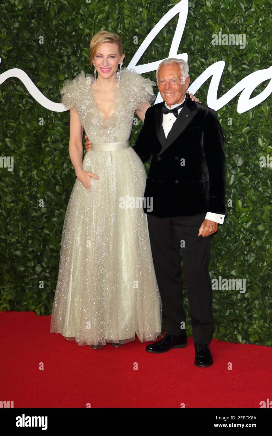 Giorgio Armani and Cate Blanchett on the red carpet during The Fashion  Awards at Royal Albert Hall in London. (Photo by Keith Mayhew / SOPA  Images/Sipa USA Stock Photo - Alamy