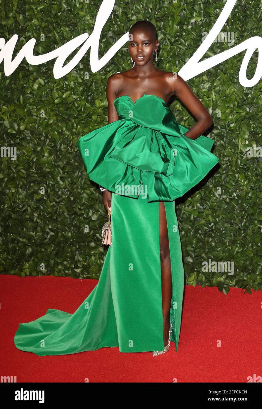 Adut Akech on the red carpet during The Fashion Awards at Royal Albert ...