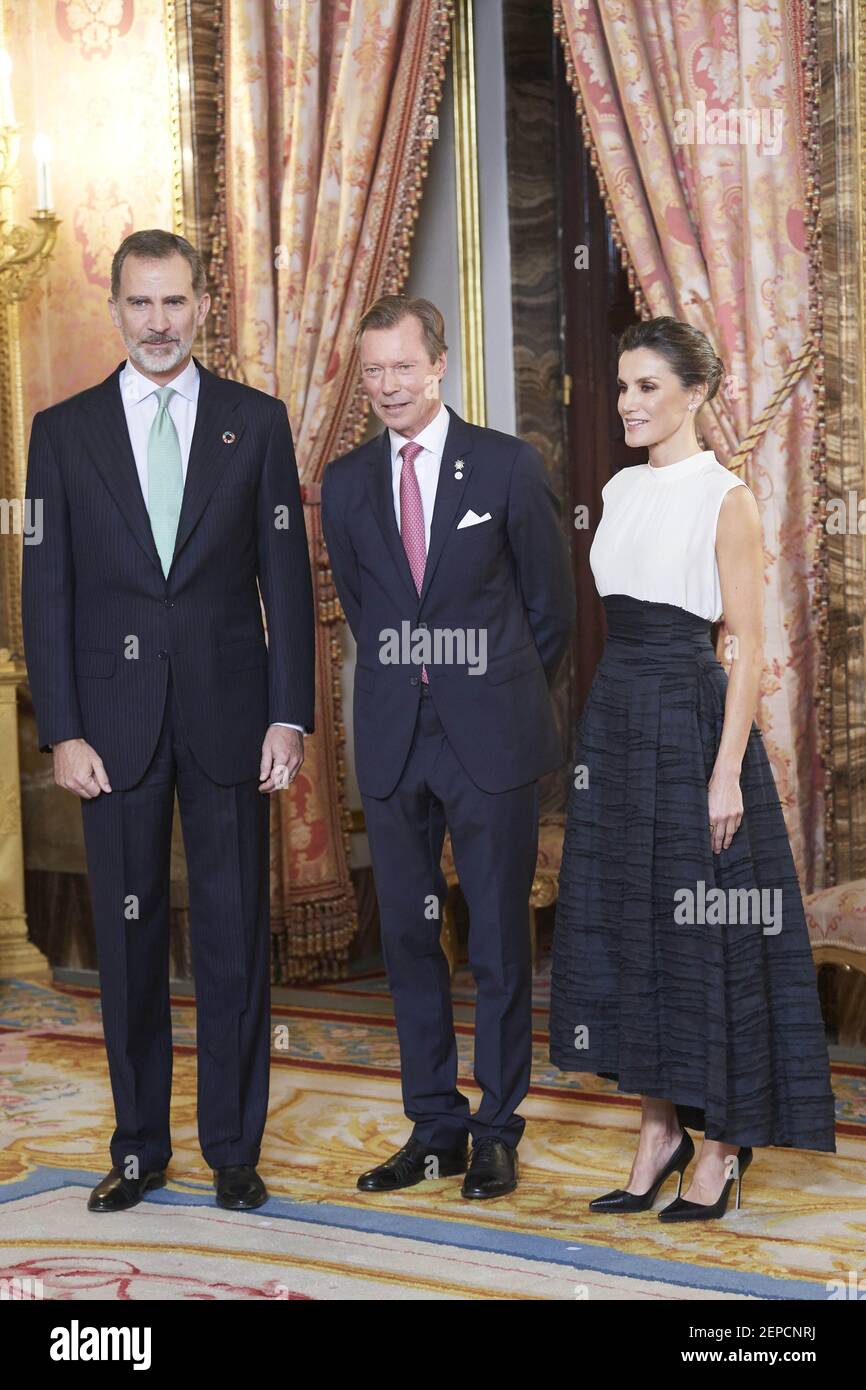 Queen Letizia And King Felipe And Henri, Grand Duke Of Luxembourg At A ...