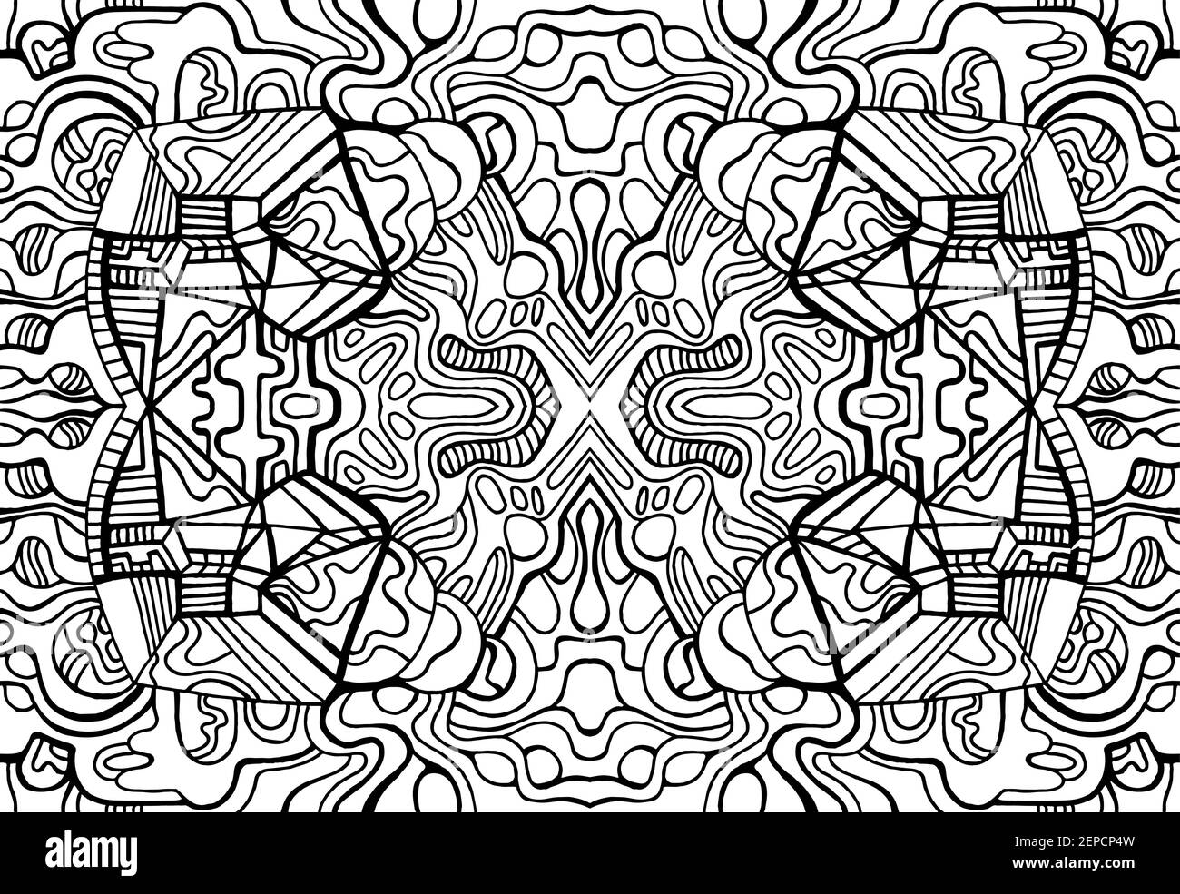 Fantasy Colorable Patterns Coloring page fantasy pattern with maze fantastic abstract ornaments ...