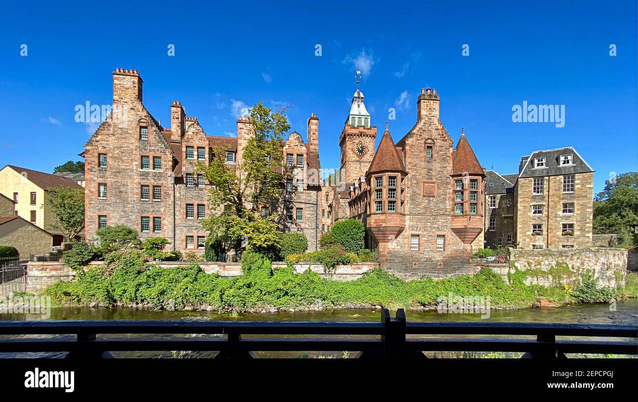 Dean Village on the Water of Leith in Edinburgh. Stock Photo