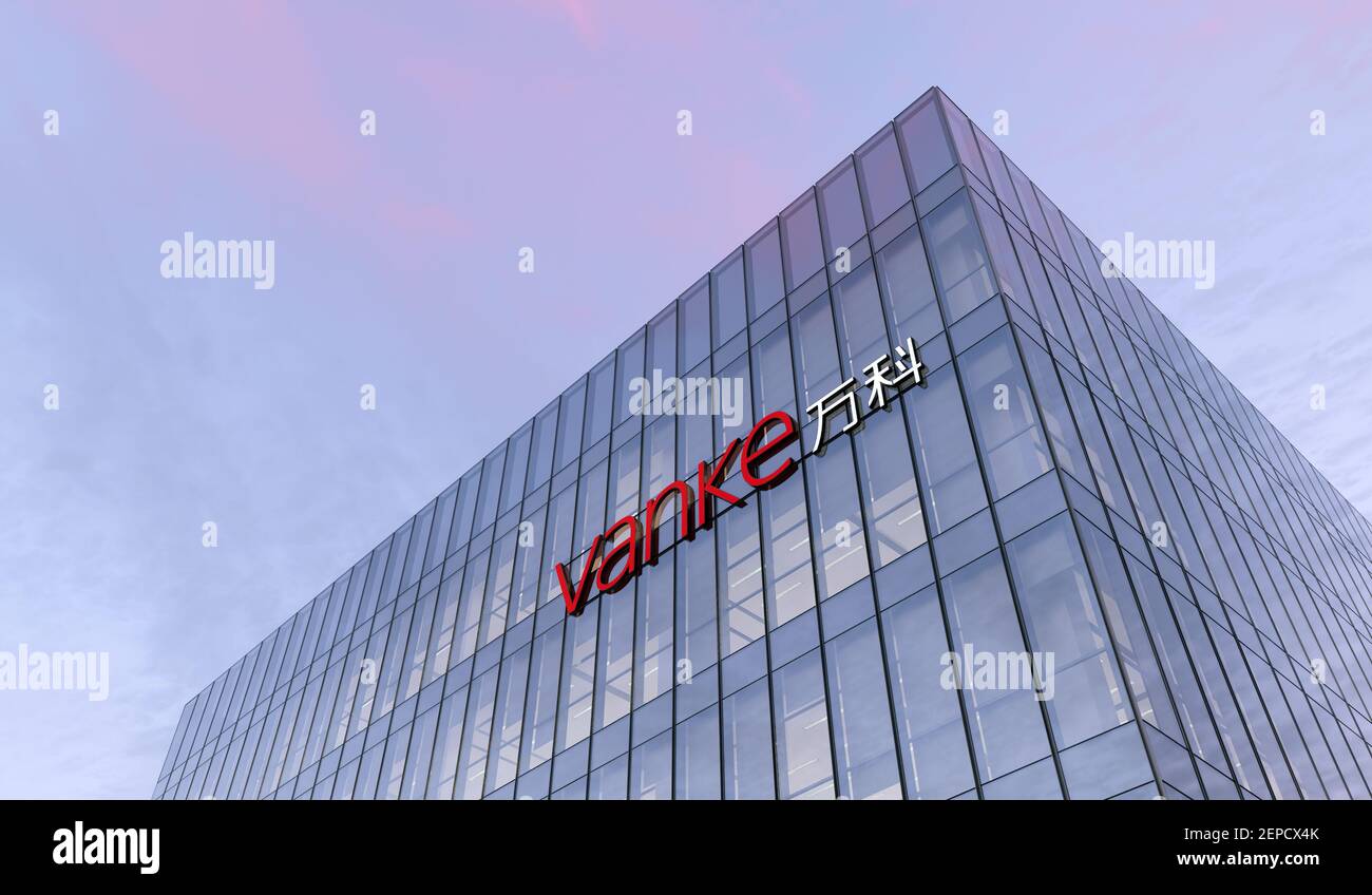 Shenzhen, China. February 27, 2021. Editorial Use Only, 3D CGI. Vanke