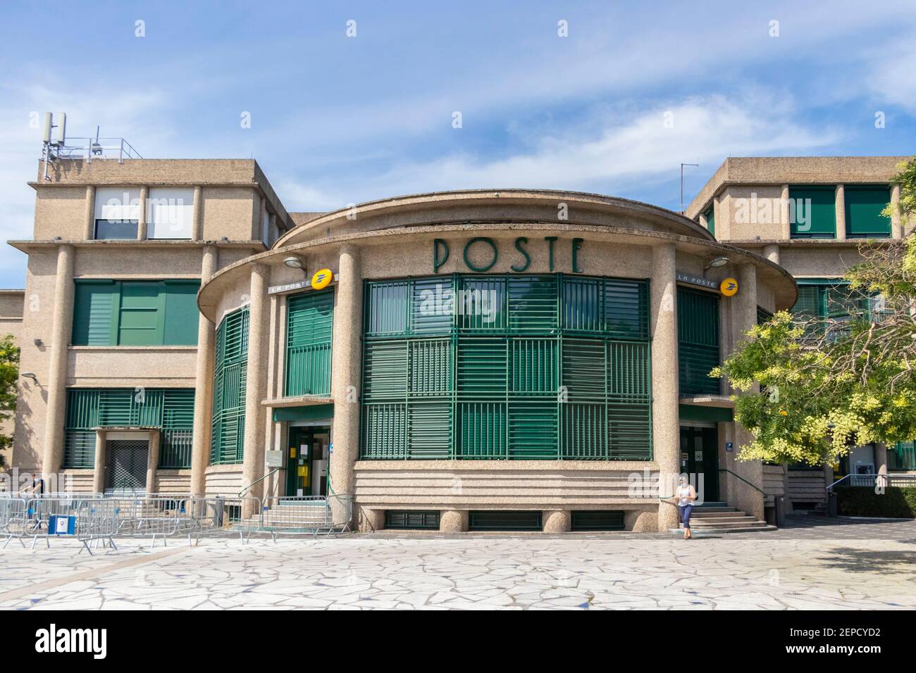 brutalist rendered Art Deco post office in Vichy France Stock Photo