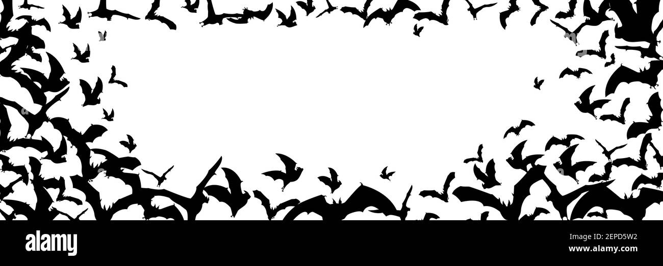 Big set of black silhouettes of bats, vector Stock Vector Image & Art ...