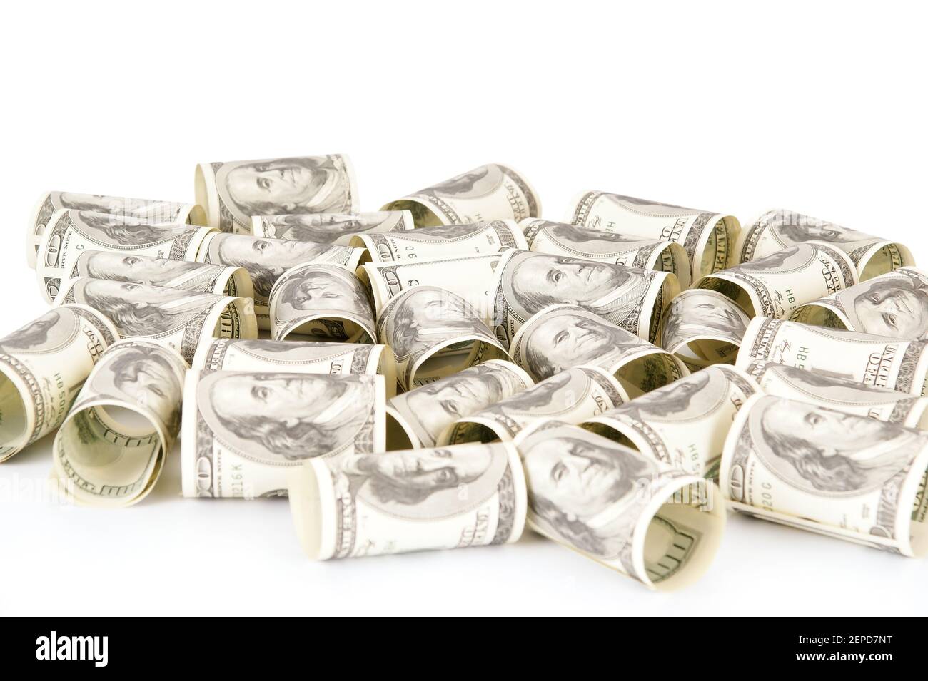 Hundred dollar bills money pile Stock Photo Alamy