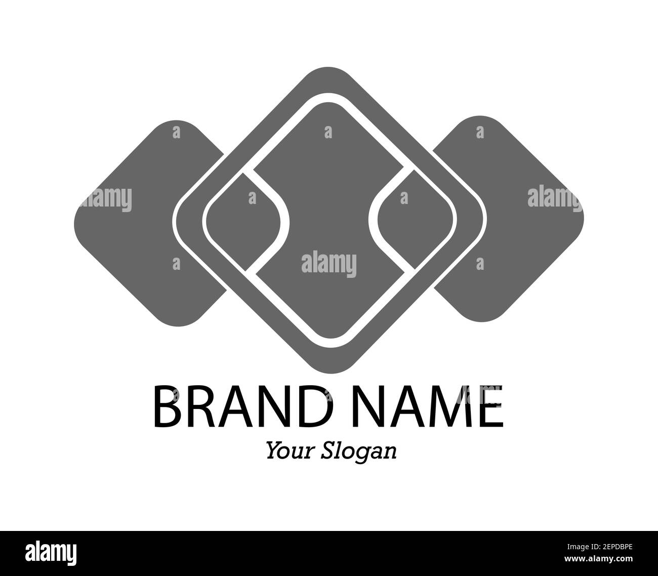 Interlacing of squares. Template for logo, sticker, logo, brand and