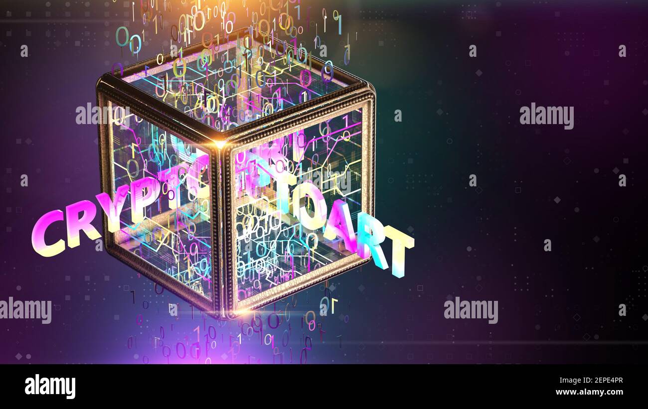 NFT non fungible tokenscrypto art on colorful abstract background. Pay for  unique collectibles in games or art. 3d render of NFT crypto art collectibl  Stock Photo - Alamy