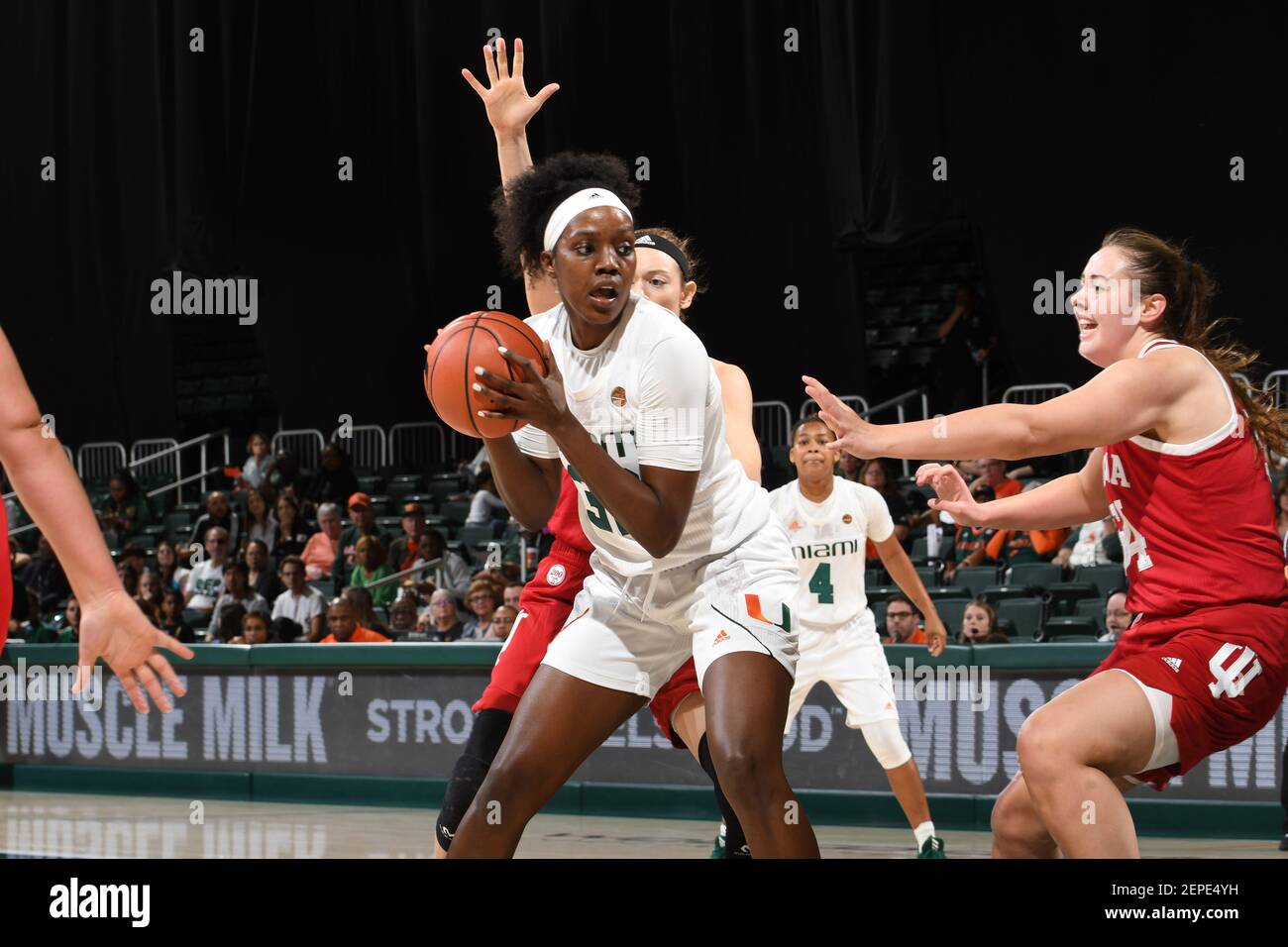 December 4, 2019: Beatrice Mompremier #32 of Miami in action during the ...